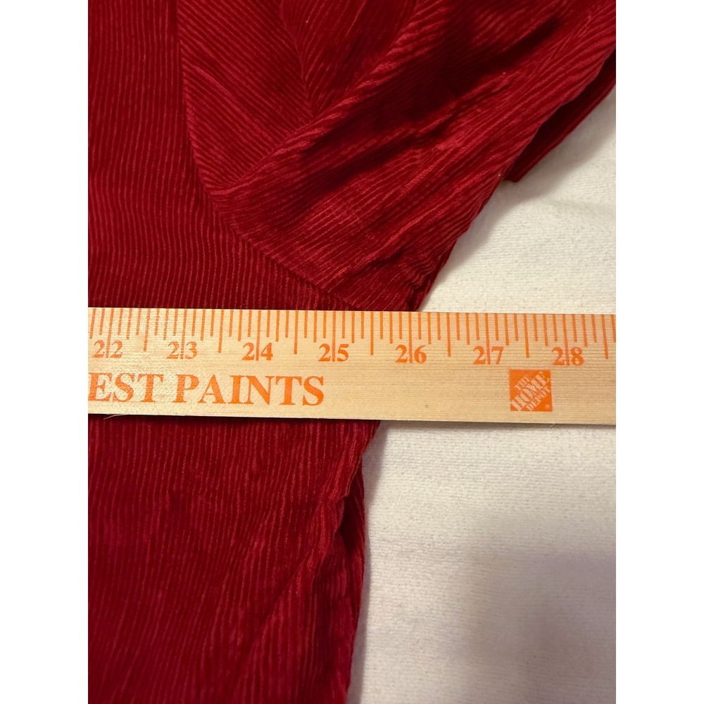 Dressbarn Woman Red Corduroy Hooded Button Front Shirt Jacket Plus Size 2X - Picture 10 of 10